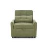 Fauteuil DOVA convertible tissu vert 1 place