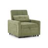 Fauteuil DOVA convertible tissu vert 1 place