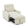 Fauteuil DOVA convertible tissu beige 1 place