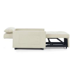 Fauteuil DOVA convertible tissu beige 1 place