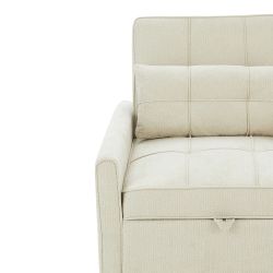Fauteuil DOVA convertible tissu beige 1 place