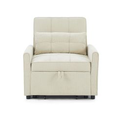 Fauteuil DOVA convertible tissu beige 1 place