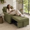 Fauteuil DOVA convertible tissu vert 1 place