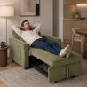 Fauteuil DOVA convertible tissu vert 1 place