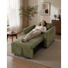 Fauteuil DOVA convertible tissu vert 1 place