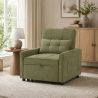 Fauteuil DOVA convertible tissu vert 1 place