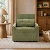 Fauteuil DOVA convertible tissu vert 1 place