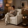 Fauteuil DOVA convertible tissu beige 1 place