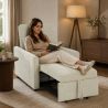Fauteuil DOVA convertible tissu beige 1 place