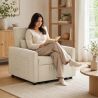 Fauteuil DOVA convertible tissu beige 1 place