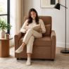 Fauteuil DOVA convertible tissu terracotta 1 place