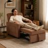 Fauteuil DOVA convertible tissu terracotta 1 place