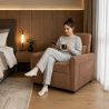 Fauteuil DOVA convertible tissu terracotta 1 place