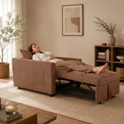 Fauteuil DOVA convertible tissu terracotta 1 place