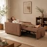 Fauteuil DOVA convertible tissu terracotta 1 place