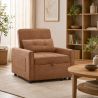 Fauteuil DOVA convertible tissu terracotta 1 place