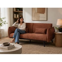 Canapé droit DALO convertible tissu terracotta 2 places