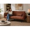 Canapé droit DALO convertible tissu terracotta 2 places