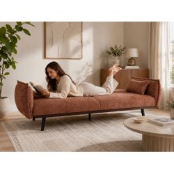 Canapé droit DALO convertible tissu terracotta 2 places