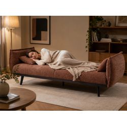 Canapé droit DALO convertible tissu terracotta 2 places