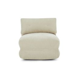 Fauteuil DAVI compressé convertible tissu beige 1 place