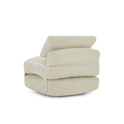 Fauteuil DAVI compressé convertible tissu beige 1 place
