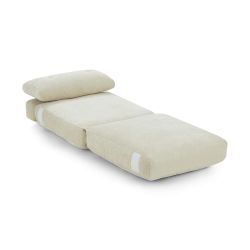 Fauteuil DAVI compressé convertible tissu beige 1 place
