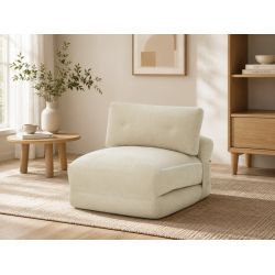Fauteuil DAVI compressé convertible tissu beige 1 place