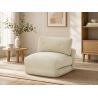 Fauteuil DAVI compressé convertible tissu beige 1 place
