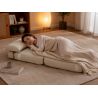 Fauteuil DAVI compressé convertible tissu beige 1 place