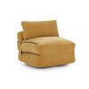 Fauteuil DAVI compressé convertible tissu jaune 1 place