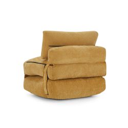 Fauteuil DAVI compressé convertible tissu jaune 1 place