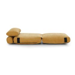 Fauteuil DAVI compressé convertible tissu jaune 1 place