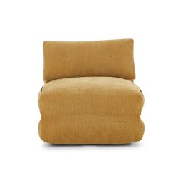 Fauteuil DAVI compressé convertible tissu jaune 1 place