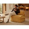 Fauteuil DAVI compressé convertible tissu jaune 1 place