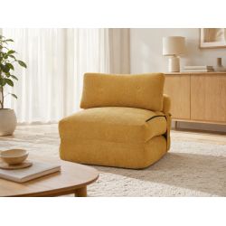 Fauteuil DAVI compressé convertible tissu jaune 1 place