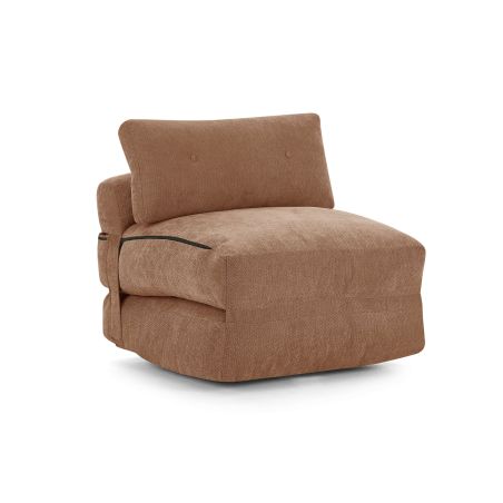 Fauteuil DAVI compressé convertible tissu terracotta 1 place