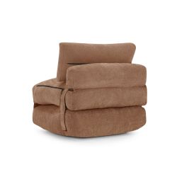 Fauteuil DAVI compressé convertible tissu terracotta 1 place
