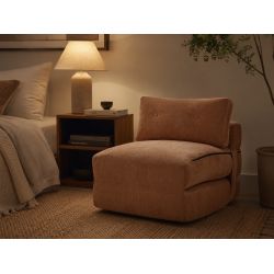 Fauteuil DAVI compressé convertible tissu terracotta 1 place