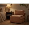 Fauteuil DAVI compressé convertible tissu terracotta 1 place