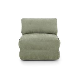 Fauteuil DAVI compressé convertible tissu vert 1 place