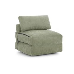 Fauteuil DAVI compressé convertible tissu vert 1 place