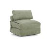 Fauteuil DAVI compressé convertible tissu vert 1 place