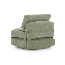 Fauteuil DAVI compressé convertible tissu vert 1 place