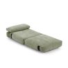 Fauteuil DAVI compressé convertible tissu vert 1 place