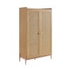 Armoire MAREO rose et cannage rotin 2 portes