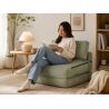 Fauteuil DAVI compressé convertible tissu vert 1 place