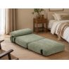 Fauteuil DAVI compressé convertible tissu vert 1 place