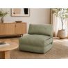 Fauteuil DAVI compressé convertible tissu vert 1 place