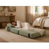 Fauteuil DAVI compressé convertible tissu vert 1 place